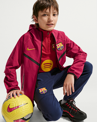 FC Barcelona Tech Big Kids' (Boys') Nike Soccer Full-Zip Jacket